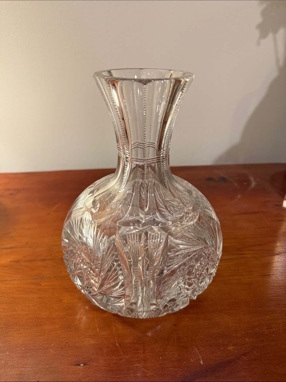 Cut Crystal Bud Vase in Clear Glass
